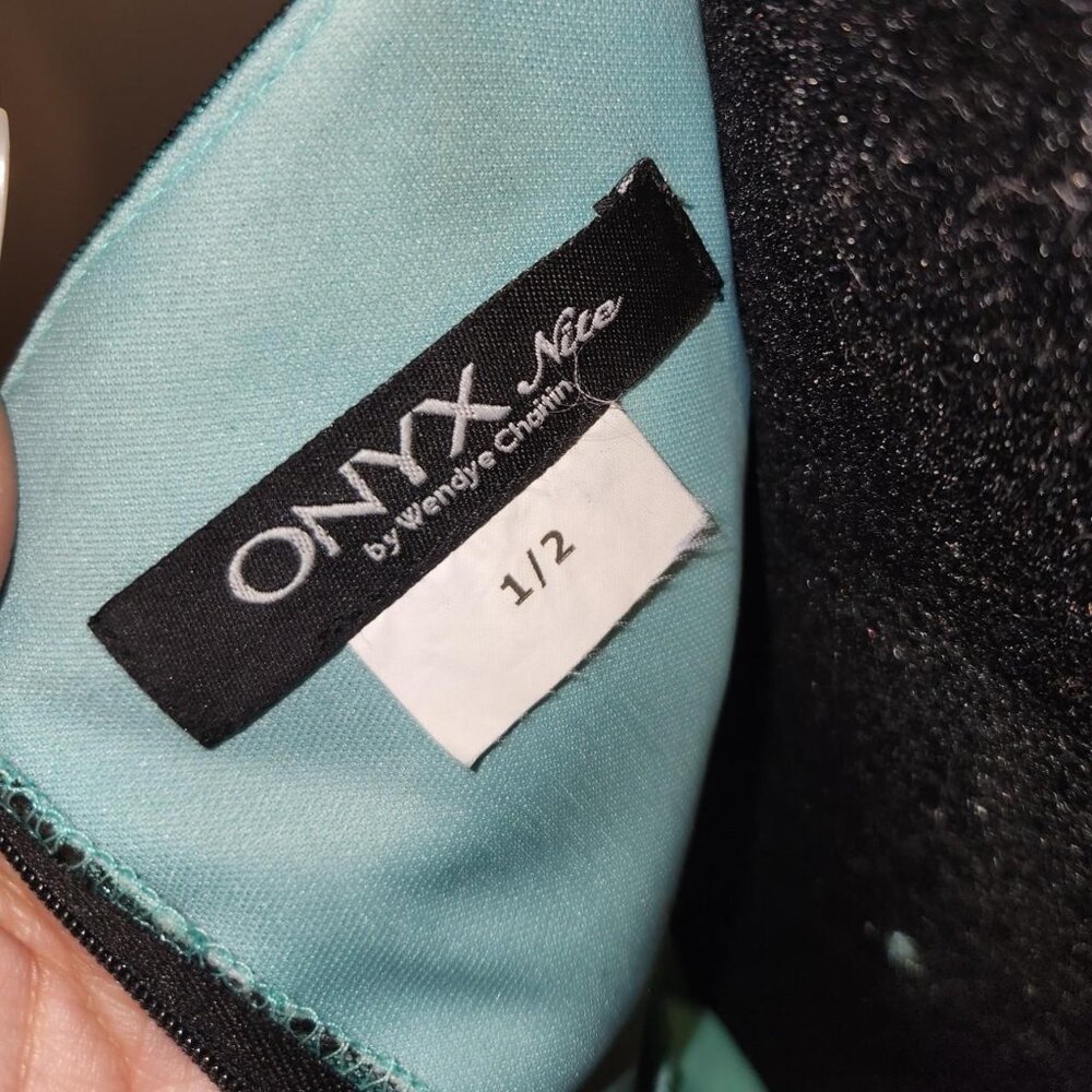 Vintage Y2K Black Mesh Whimsygoth Teal Dress!!! - Picture 6 of 6